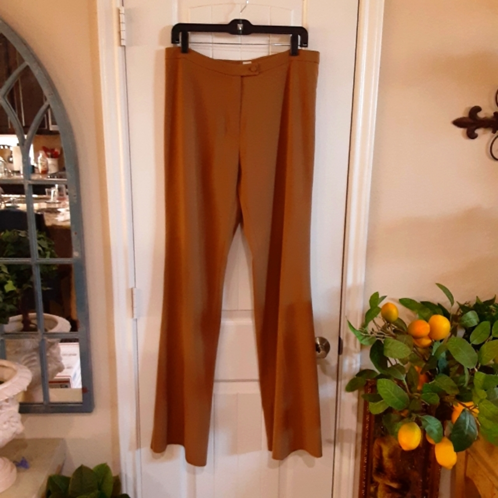 PAULE VASSEAU Wool Blend Flare Leg Trousers Size 44 / 12 Rebecca